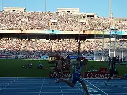 Zieleinlauf erstes Halbfinalrennen