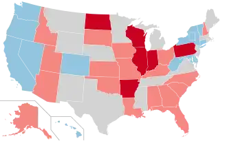 Karte der Wahlergebnisse nach Bundesstaat