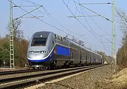 Französischer TGV in der Nähe von Frankfurt am Main