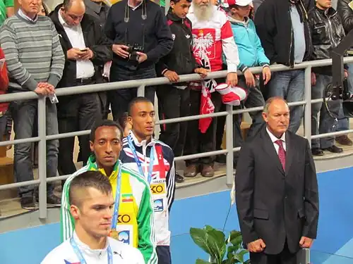 Andrew Osagie (Dritter von links) scheiterte als Fünfter seines Rennens in der Vorrunde