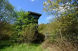 Zweiter kleinerer Wachturm im hinteren Bereich, zugewachsen