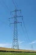 Tonnenmast der 380-kV-Leitung Bl. 4127 der Amprion GmbH bei Kirberg