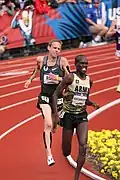 Galen Rupp (links) gewann den 10.000-Meter-Lauf vor Shadrack Kipchirchir (rechts)