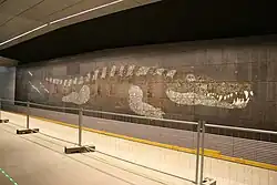 Kunstwerk: Abbildungen archäologischer Funde, als künstlerisches Mosaik ausgeführt, März 2017