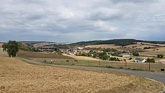 Blick auf die Naturräumliche Einheit 132.0 bei Mädelhofen, zwischen den Karlstadt-Birkenfelder Kalklößplatten und der Eisinger Höhe gelegen
