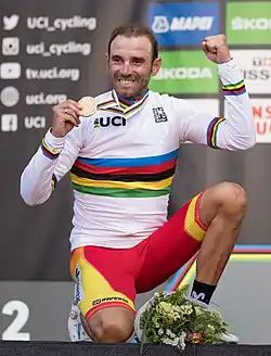 Alejandro Valverde als Straßen-Weltmeister 2018