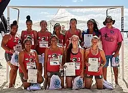 Das Frauenteam bei den Beachhandball-Ozeanienmeisterschaften 2018