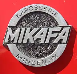 Markenzeichen der Mindener Karosserie und Fahrzeugbau GmbH (MIKAFA)