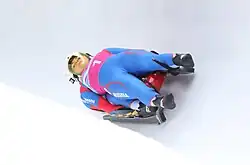 Natalja Nikolajewna Korotajewa und Wiktorija Alexejewna Tschirkowa beim Doppelsitzer-Wettbewerb