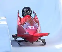 Theodor Lööv von Hage beim Monobob-Wettbewerb