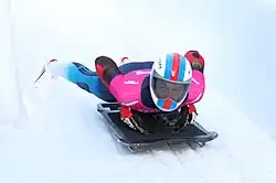 Dmitri Sergejewitsch Knysch beim Skeleton-Wettbewerb