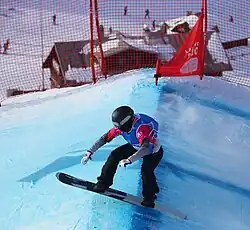 Jekaterina Daniilowna Loktewa-Sagorskaja beim Team-Ski-Snowboard-Cross-Wettbewerb