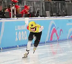 Zhang Tianyi beim Mixed-Team-Staffel-Wettbewerb