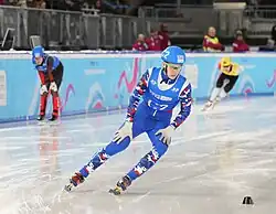 Daniil Nikolajew beim Mixed-Teamstaffel-Wettbewerb