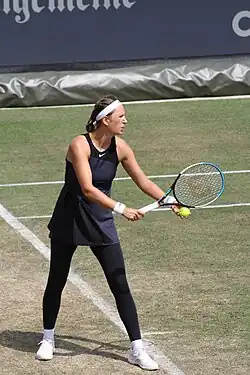 Wiktoryja Asaranka am Tag vor ihrem verletzungsbedingten Ausscheiden