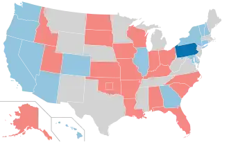 Karte der Wahlergebnisse nach Bundesstaat
