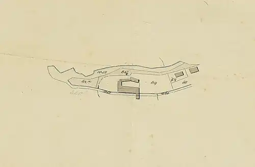 Grundriss der Papiermühle und der zugehörigen Gebäude von 1840