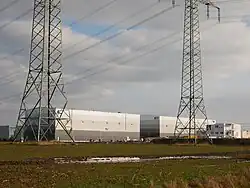 Das Umspannwerk mit der Baustelle für die Südostlink-Stromrichterhallen, 2024