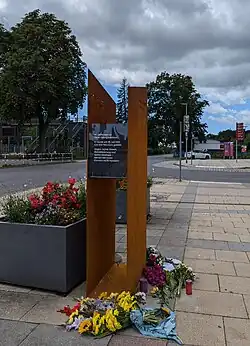 Gedenkstele für Hans-Georg Jakobson in Strausberg Vorstadt (Bahnhofsvorplatz)