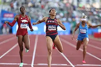 Rosey Effiong (hinten links) bei den US-Meisterschaften 2024