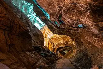 Blick in den Erosionsquergang (Hinweis: Fotografieren ist grundsätzlich nicht erlaubt!)