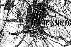 Die Dahlmühle in Heinsberg auf der Neuaufnahme von 1893