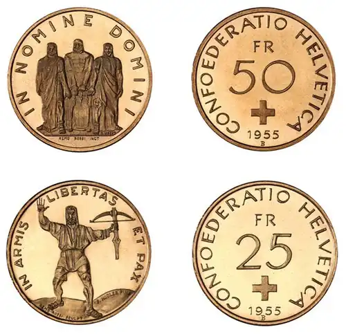25- und 50-Franken-Stück
