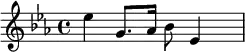 {\key es \major es''4 g'8. as'16 bes'8 es'4 \skip8}