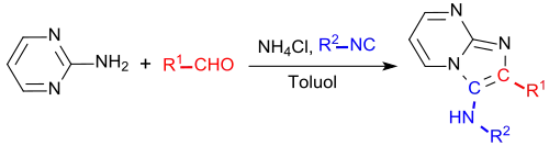 3-Komponentenreaktion mit 2-Aminopyrimidin nach Ugi