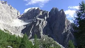 Nordansicht von Elferkofel, Elferscharte & Elferschartenspitze