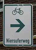 Hinweisschild zum Niersuferweg