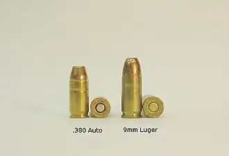 .380 ACP (links) und 9 mm Luger (rechts)