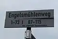 Straßenschild Engelsmühlenweg