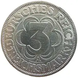 1000 Jahre Nordhausen. Gedenkmünze zu 3 RM von 1927.