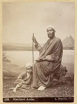 Arabischer Bettler und Kind