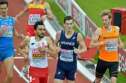 Zieleinlauf des ersten Semifinals