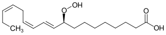 Strukturformel von 9-Hydroperoxy-10,12,15-octadecatriensäure