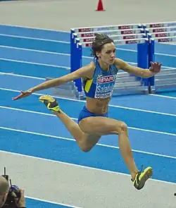 Weltmeisterin Olha Saladucha – im Jahr zuvor war sie Europameisterin