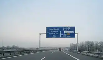 Die A 20 in Richtung Stralsund kurz vor dem Kreuz