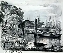 Die Schiffswerft Reiherstieg in Hamburg, 1840