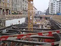 Stationsbau in offener Bauweise (Móricz Zsigmond körtér, Budapest)