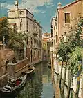 Ein Kanal in Venedig.