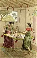 Indische Wiege (Zeichnung von 1820)