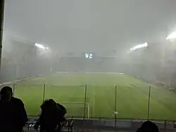 Das Abschiedsspiel von Hanno Balitsch im Carl-Benz-Stadion Mannheim musste wegen eines Gewitters unterbrochen werden, 9. Juni 2017