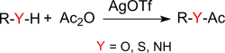 Acetylierungsreaktionen mit Silbertriflat