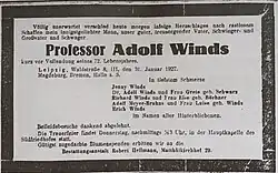 Traueranzeige in den Leipziger Neuesten Nachrichten