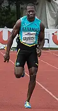 Adrian Griffith Rang fünf in 10,28 s