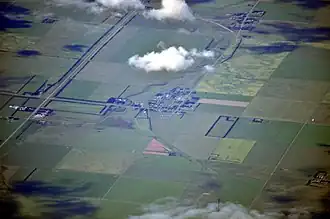 Der Ort Wymark aus der Luft gesehen.