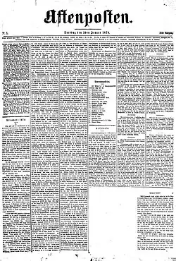 Aftenposten vom 2. Januar 1879