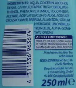 INCI-konforme Angabe der Inhaltsstoffe einer After-Sun-Lotion (3)